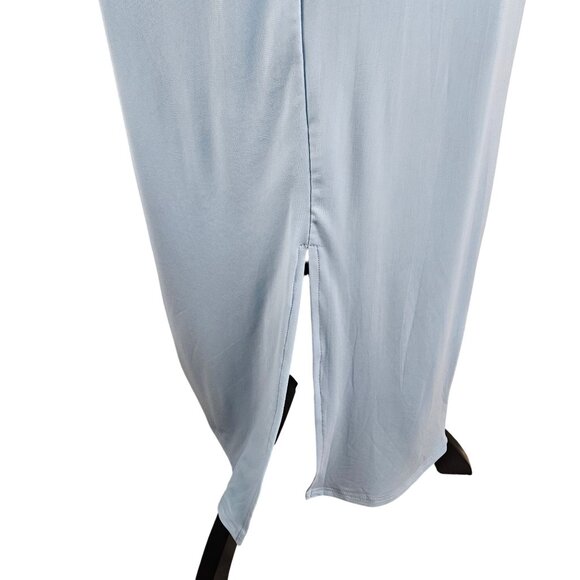 Pretty Garden Womens Formal XL One Shoulder Ruched Maxi Dress Light Blue Wedding - Picture 8 of 11